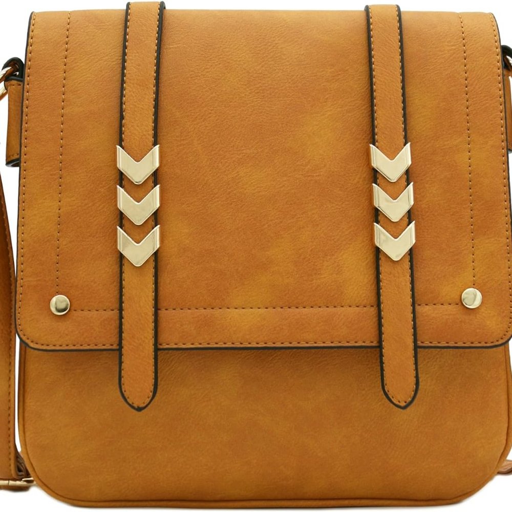 Double Compartment Large Flapover Crossbody Bag